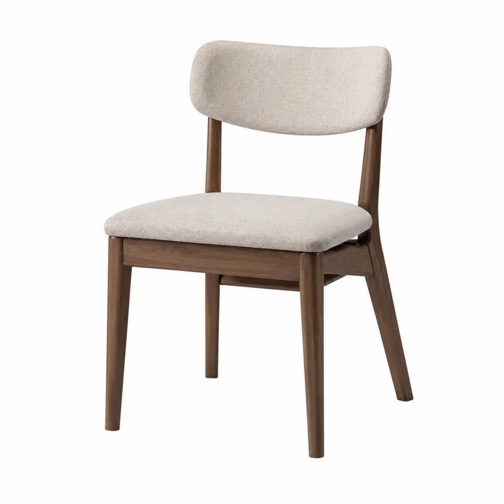 Chaise en bois avec revêtement en tissu beige 50x55x80 cm