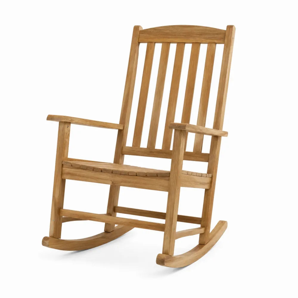 Chaise berçante en bois de teck pour extérieur