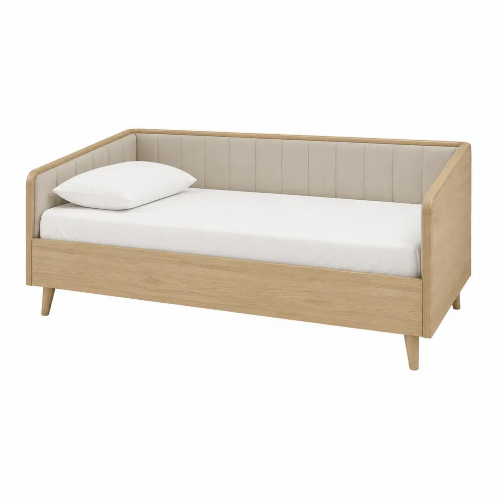 Lit de jour en bois avec rembourrage en polyester