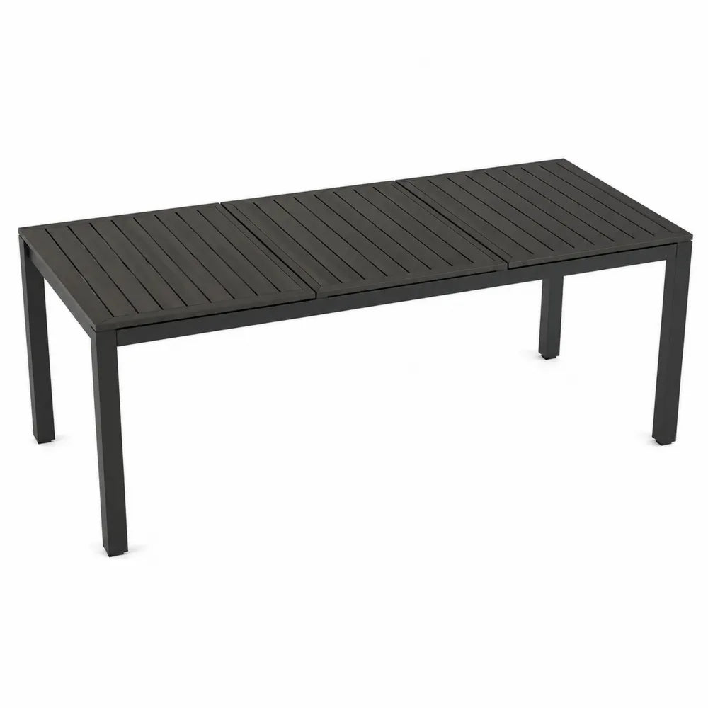 Table de jardin extensible en aluminium noir 200-240x100x75 cm