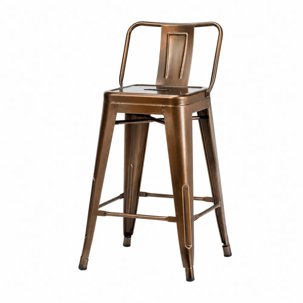 Tabouret de bar en métal 75 cm bronze