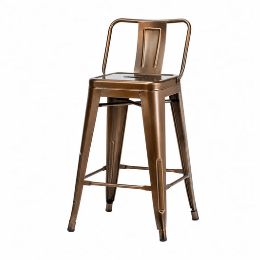 Tabouret de bar en métal 75 cm bronze