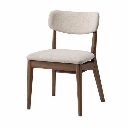 Chaise en bois avec revêtement en tissu beige 50x55x80 cm