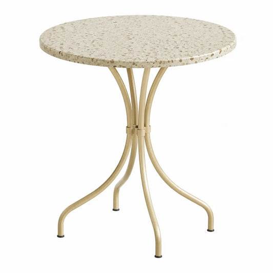 Table ronde en terrazzo et métal Ø60 cm