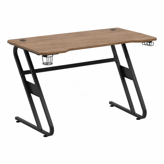 Bureau en bois et métal chêne/noir 120x60x75 cm