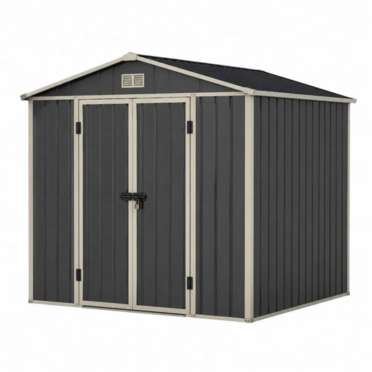 Abri de Jardin en Métal Acier Galvanisé Gris 213x130x185 cm