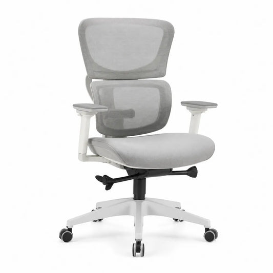 Chaise de bureau en maille avec accoudoirs réglables - Gris