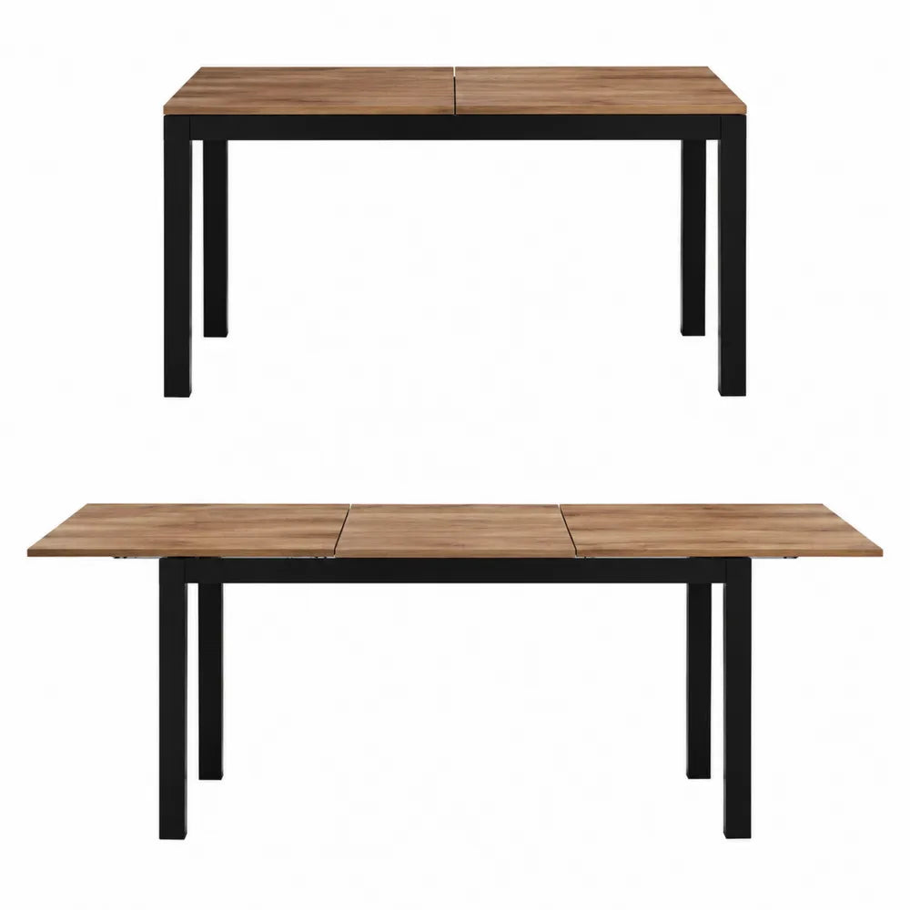 Table de jardin extensible en bois et métal 150-200x90x75 cm
