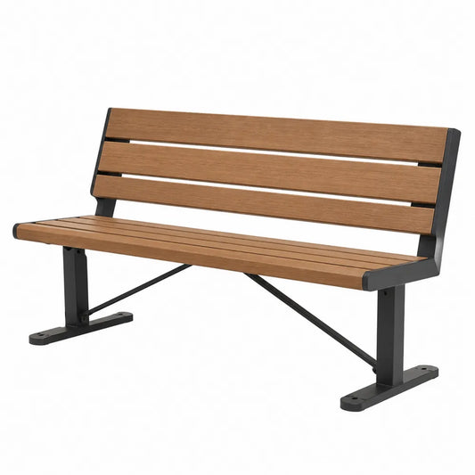 Banc en bois composite et métal pour extérieur