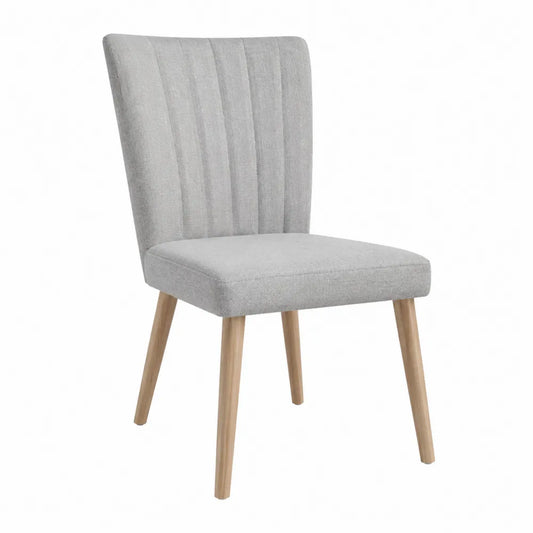 Chaise en bois et tissu polyester gris