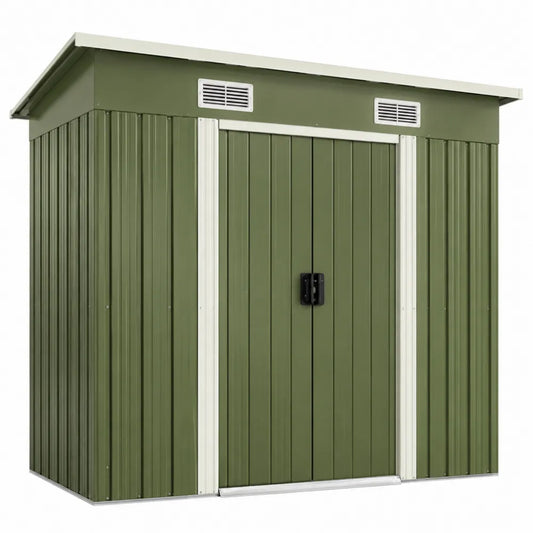 Abri de jardin en métal vert avec ventilation 202x122x180 cm