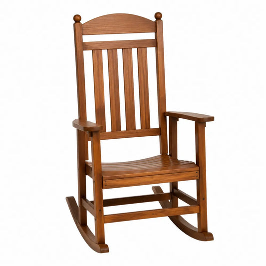 Chaise berçante en bois d'acacia brun