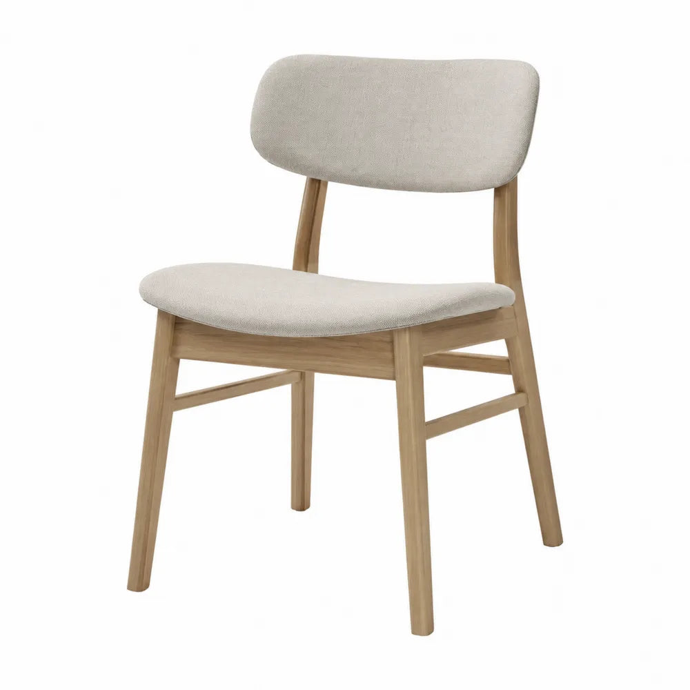 Chaise en bois et polyester beige