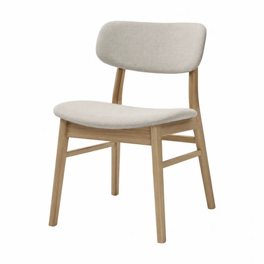 Chaise en bois et polyester beige