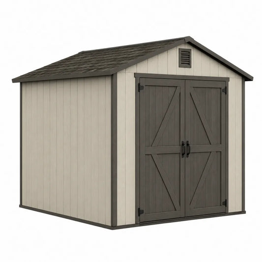 Abri de jardin en bois composite avec double porte 243x170x226cm