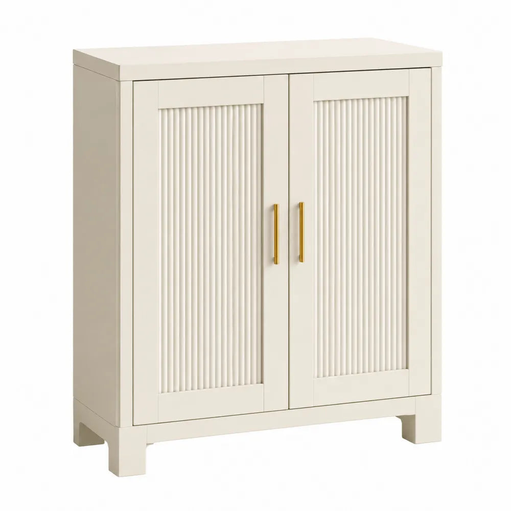 Armoire de rangement en MDF blanc avec portes à panneaux