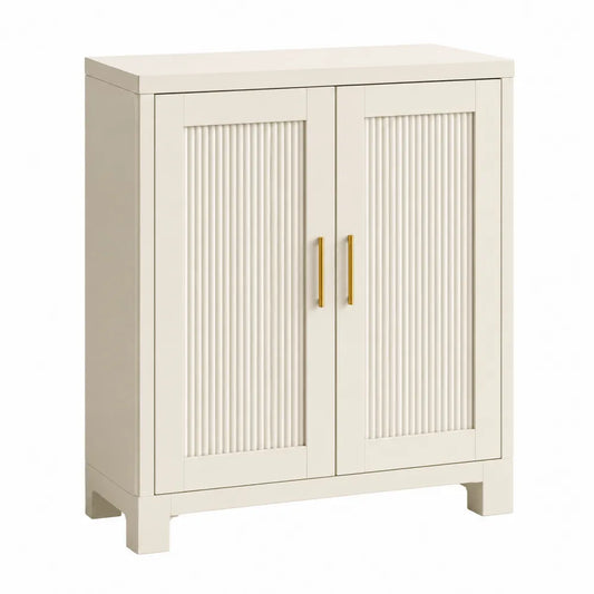 Armoire de rangement en MDF blanc avec portes à panneaux