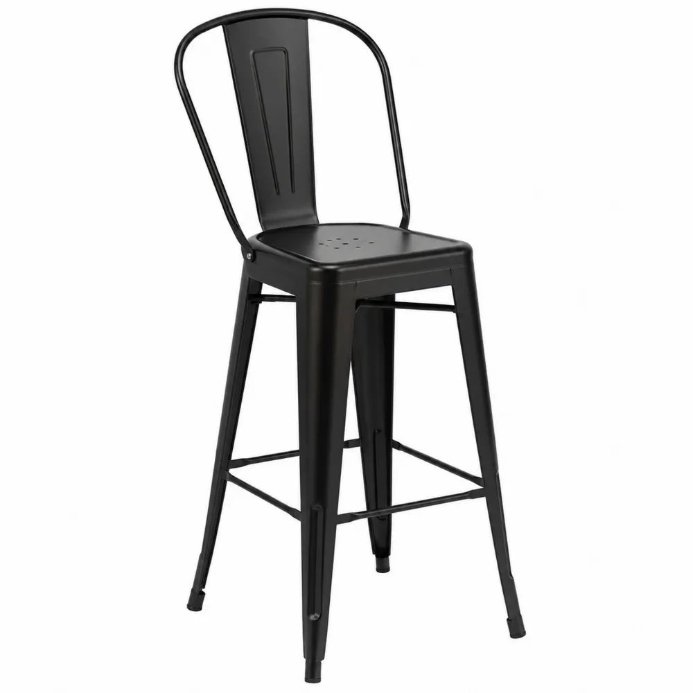 Tabouret de bar en métal noir