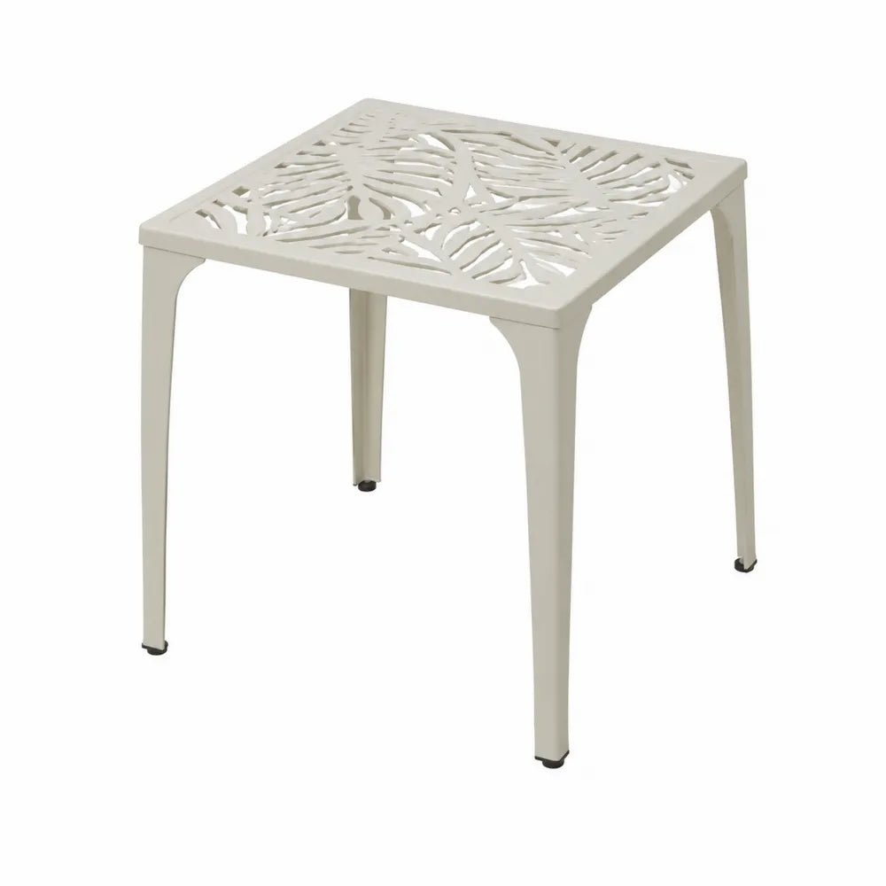 Table carrée en aluminium pour extérieur beige 90 cm