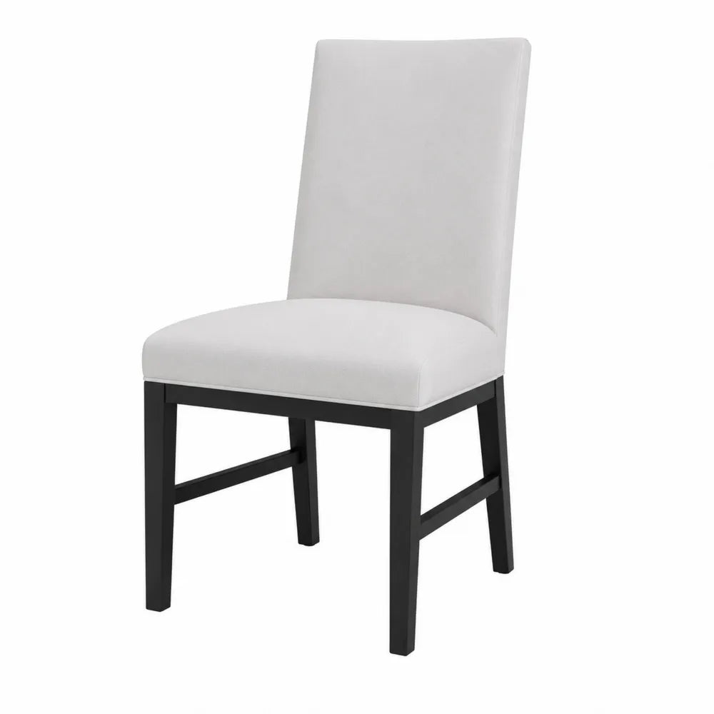 Chaise en tissu polyester cadre en bois noir 45cm x 55cm x 85cm