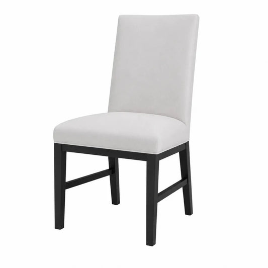 Chaise en tissu polyester cadre en bois noir 45cm x 55cm x 85cm