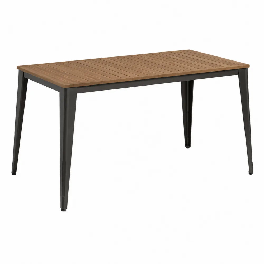 Table de jardin en bois composite et acier 140 cm