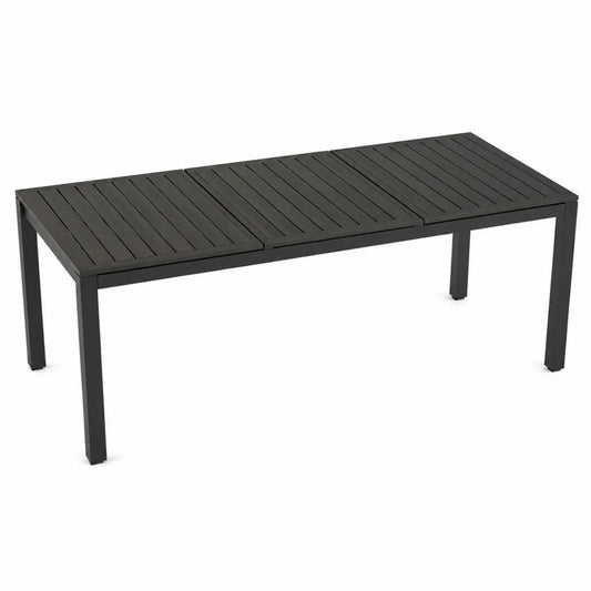 Table de jardin extensible en aluminium noir 200-240x100x75 cm