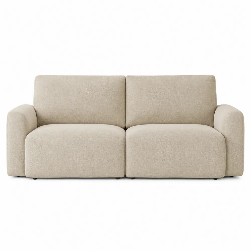 Canapé modulaire 2 places en bois et polyester beige